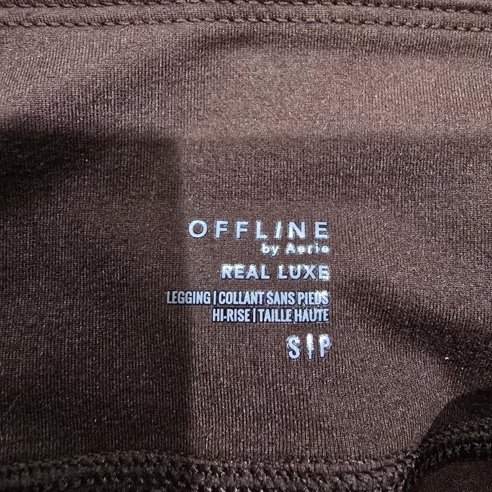 OFFLINE by Aerie Legging Women Brown Faux Leather NWT High Waisted - Picture 3 of 7
